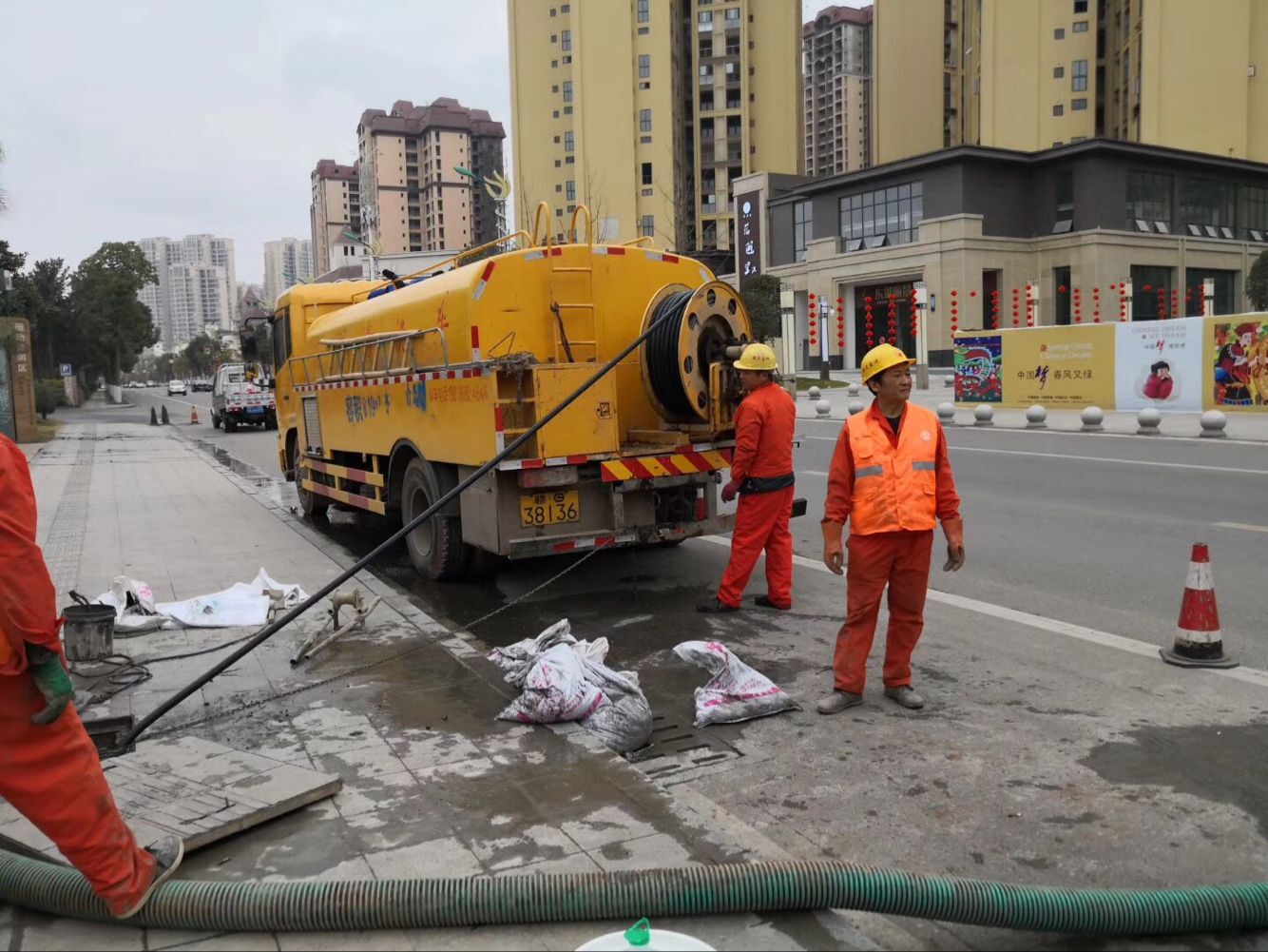 阳日镇排污管道清淤-管道清洗